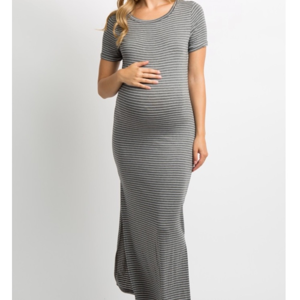 Pink blush maternity maxi dress